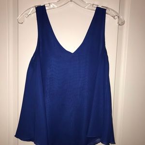 Mine blue v-neck tank